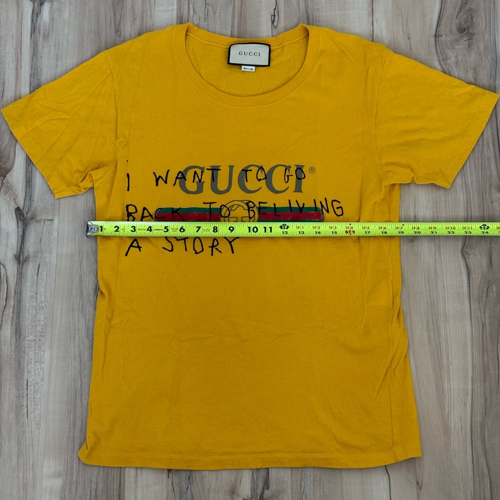 Gucci Coco Capitán Yellow Vintage Logo Tee | 2017 Alessandro Michele | Size S - Picture 6 of 7
